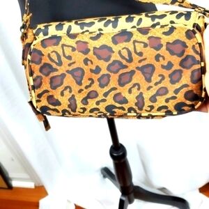 Leopard crossbody Brown bag with credit cards slots